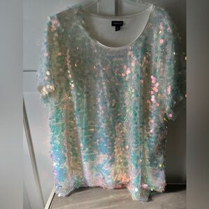EUC:Torrid iridescent sequin top size 2
